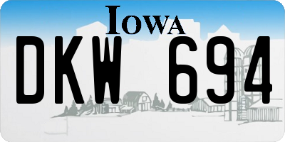 IA license plate DKW694