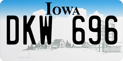 IA license plate DKW696