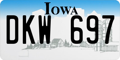 IA license plate DKW697
