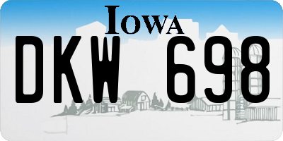 IA license plate DKW698