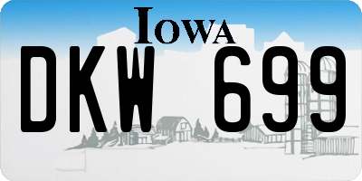 IA license plate DKW699