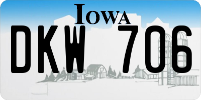 IA license plate DKW706