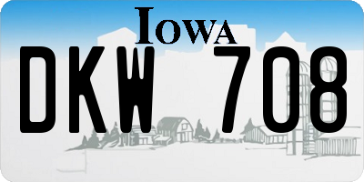 IA license plate DKW708