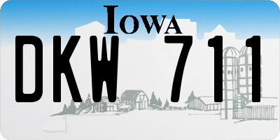 IA license plate DKW711