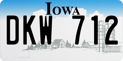 IA license plate DKW712