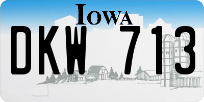 IA license plate DKW713