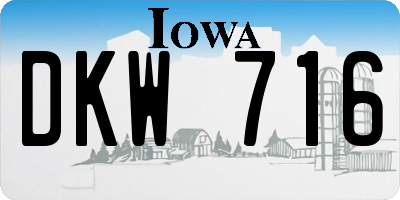 IA license plate DKW716
