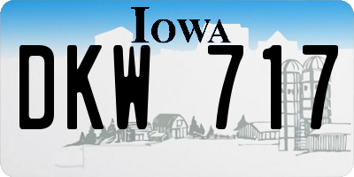IA license plate DKW717