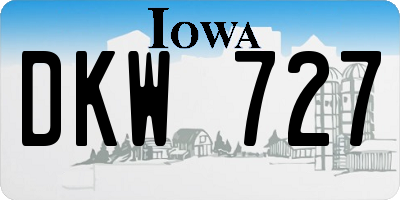 IA license plate DKW727