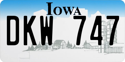 IA license plate DKW747