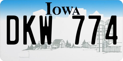IA license plate DKW774