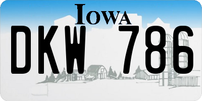 IA license plate DKW786