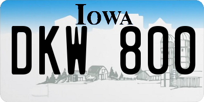 IA license plate DKW800