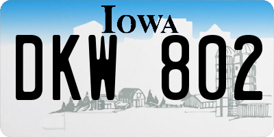 IA license plate DKW802