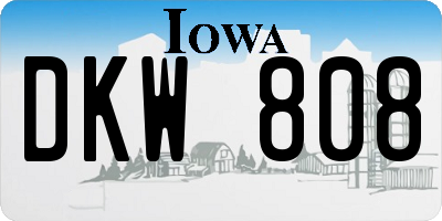 IA license plate DKW808