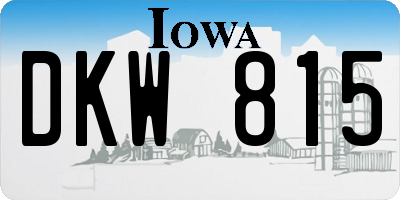 IA license plate DKW815