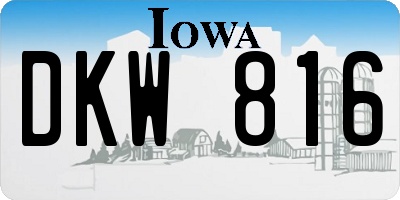 IA license plate DKW816