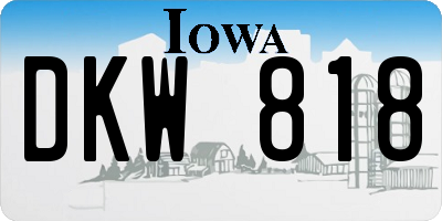 IA license plate DKW818