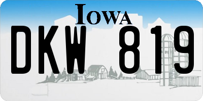 IA license plate DKW819