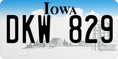 IA license plate DKW829