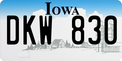 IA license plate DKW830