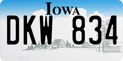 IA license plate DKW834