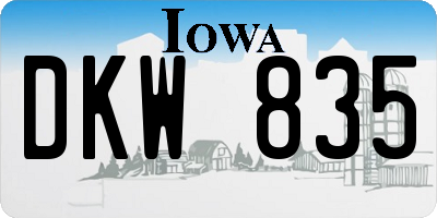 IA license plate DKW835