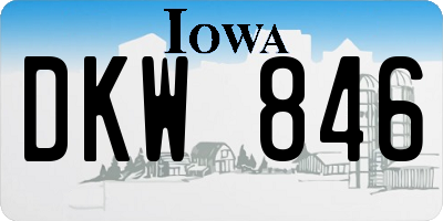 IA license plate DKW846
