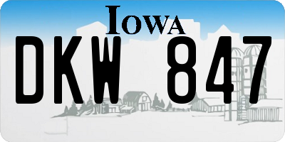 IA license plate DKW847