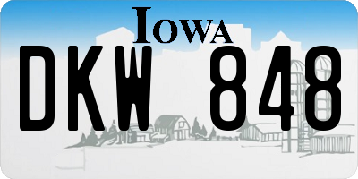 IA license plate DKW848