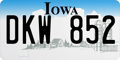 IA license plate DKW852