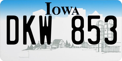 IA license plate DKW853