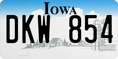 IA license plate DKW854