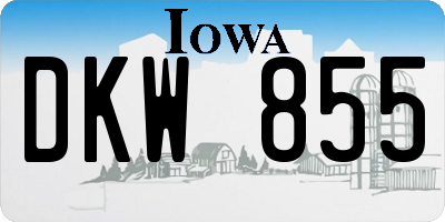 IA license plate DKW855