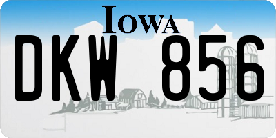 IA license plate DKW856