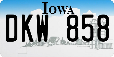 IA license plate DKW858