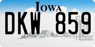 IA license plate DKW859