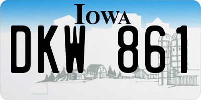 IA license plate DKW861