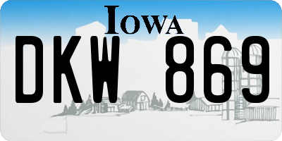 IA license plate DKW869
