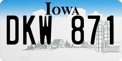 IA license plate DKW871