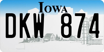 IA license plate DKW874