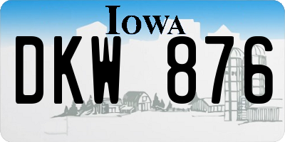 IA license plate DKW876