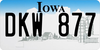 IA license plate DKW877