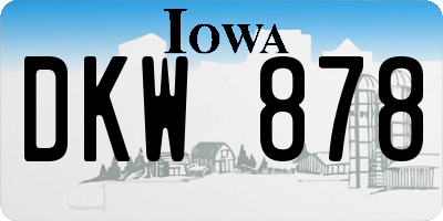 IA license plate DKW878