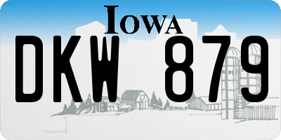 IA license plate DKW879