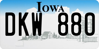 IA license plate DKW880