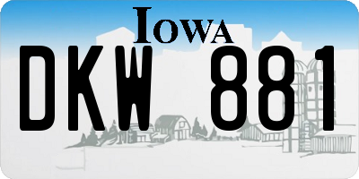 IA license plate DKW881
