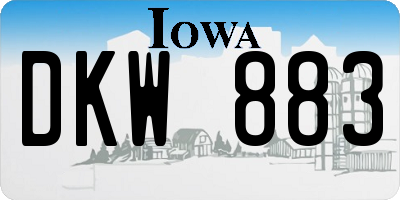 IA license plate DKW883