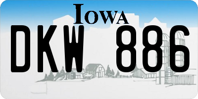 IA license plate DKW886