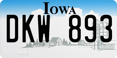 IA license plate DKW893